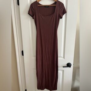 See You Monday Brown Tshirt Midi Dress sz S